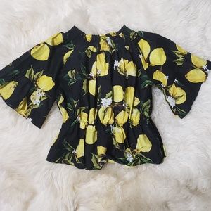 🔴Lemon off shoulder elastic top